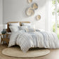 King/Cal King Cotton Printed Duvet Cover Set with Chenille
