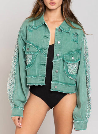 Pol - Jaqueta Cropped Relaxed Fit Embelezada