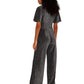 Apricot - Sparkle Angel Sleeve Jumpsuit
