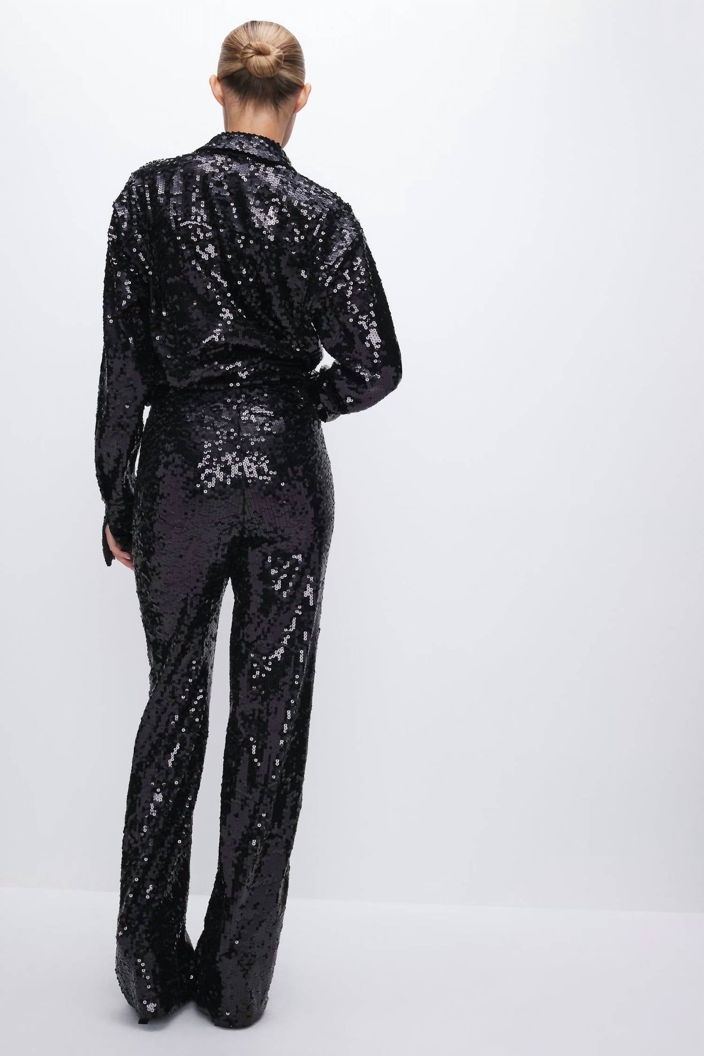 Good American - SEQUIN WIDE LEG PANTS