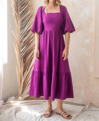 Oddi - Orchid Puff Midi Dress
