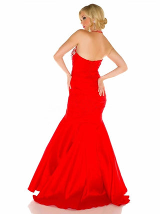 Mac Duggal - Vestido de sereia com decote halter e contas