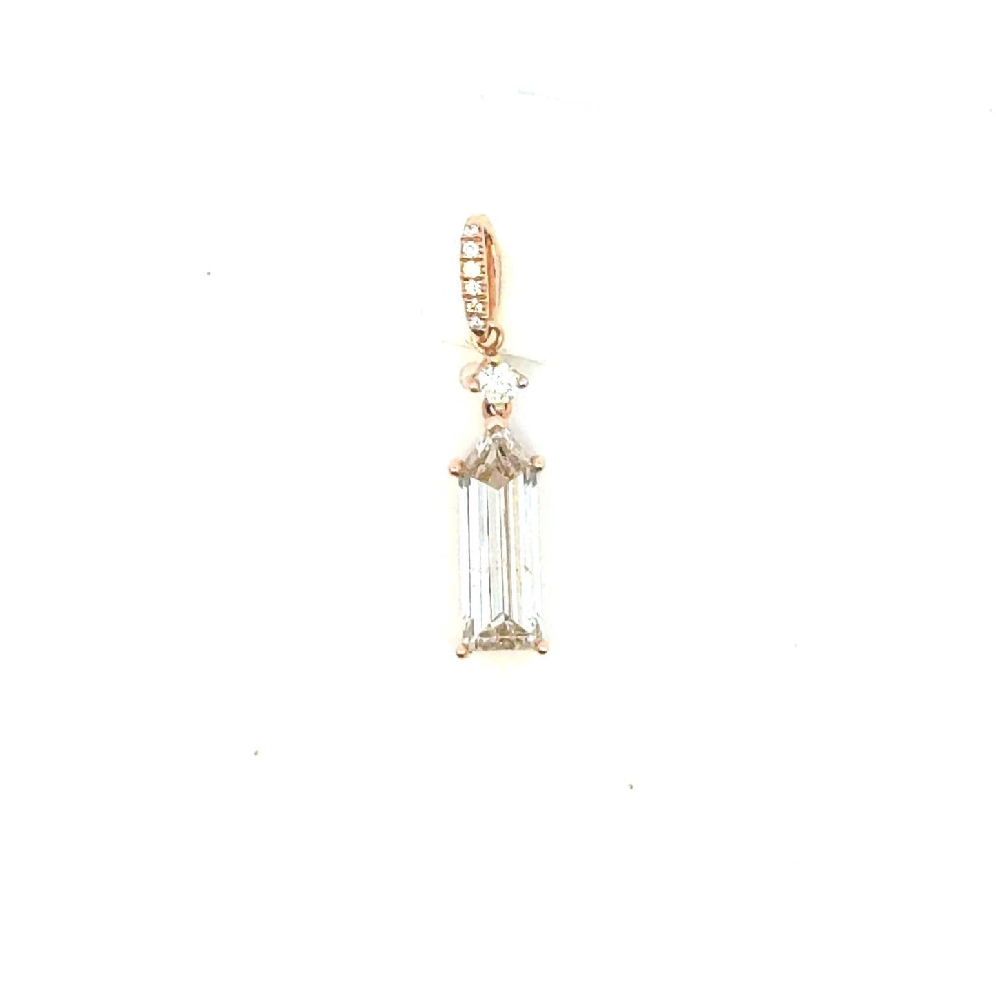 Aamiaa - 1.31 Carat Natural Diamond Emerald Cut Drop Pendant