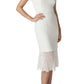 Kay Unger Floral Lace Midi Dress Ivory Size 12