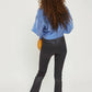 Topshop - Jamie Flare Moto Sateen High Waisted Stretch Jeans