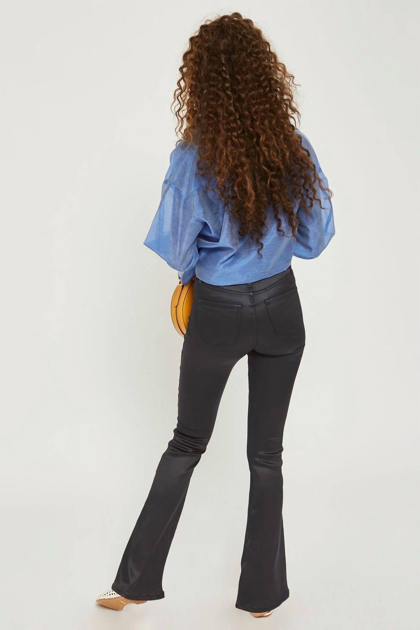 Topshop - Jamie Flare Moto Sateen High Waisted Stretch Jeans