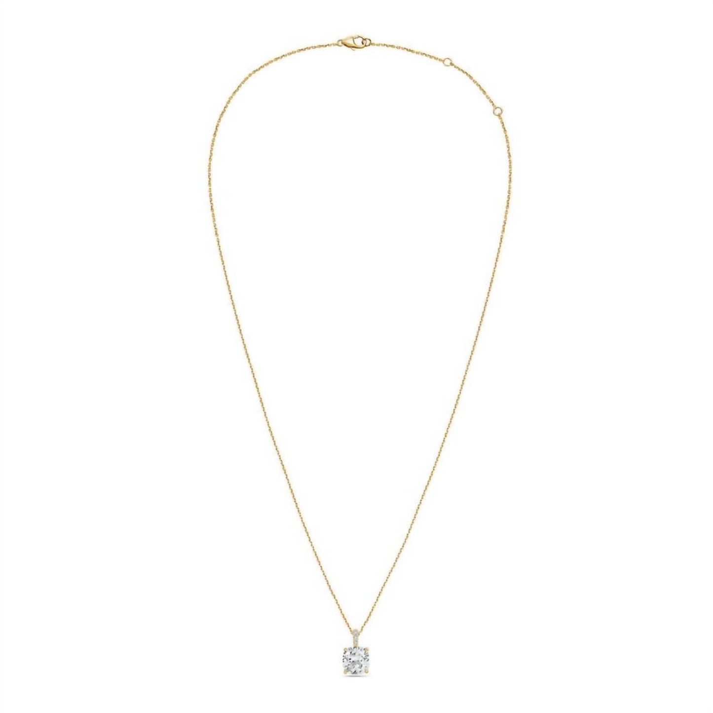 Diana M Jewels - Lab Grown Diamond Solitaire Cushion Pendant Necklace