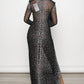Banjul - Rhinestone Fishnet Maxi Dress