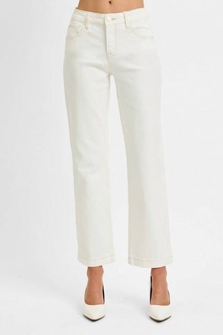 Risen - Tummy Control Mid Rise Ankle Straight Jeans