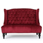 Nurturing Upholstered Loveseat With Wing Back And Diamond Tufting