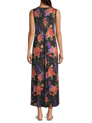 Johnny Was - Vestido longo com decote em V Bossa Nova