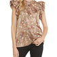 Entro - Floral & Leopard Ruffle Top