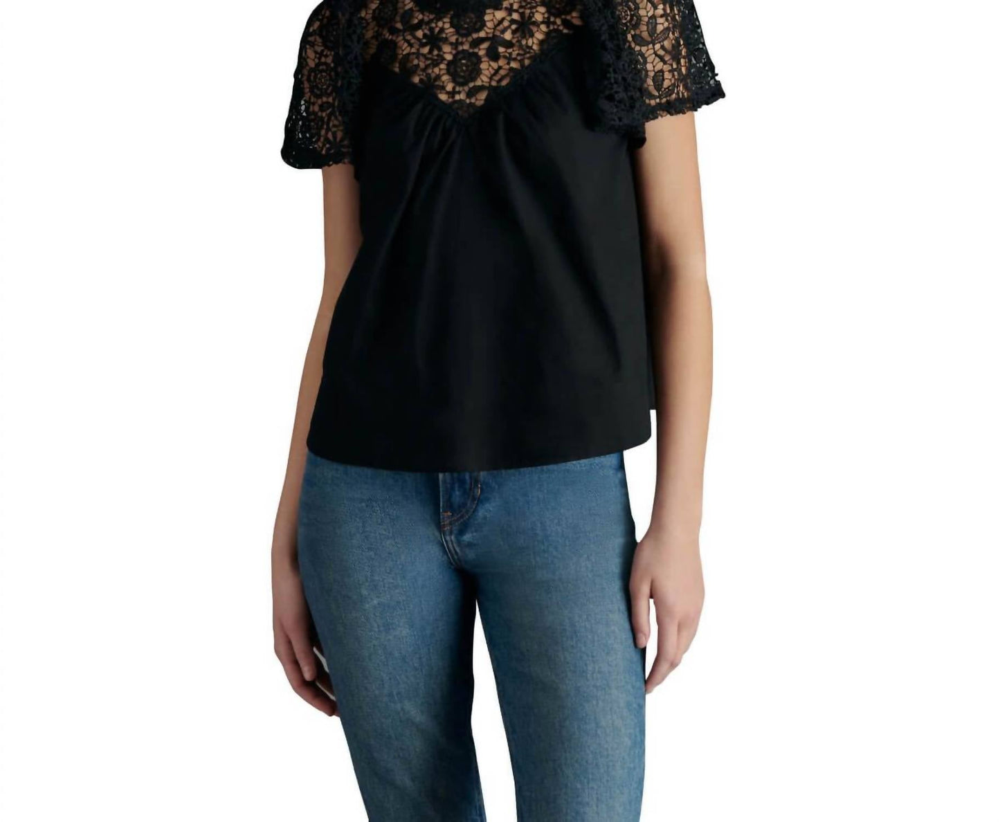 Steve Madden - Fraisa Floral Lace Illusion Cotton Top