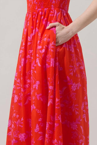 Sugarlips - Arlett Floral Smocked Sleeveless Midi Dress