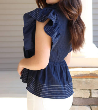 Entro - Women's Nautical Short Sleeve Top