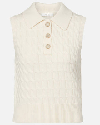 Frame - Cable Polo Wool Sweater Vest