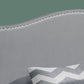 Queen Size Upholstered Gray Headboard - Transitional Style