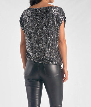 Elan - Top de lantejoulas com ombros à mostra