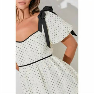 Baevely By Wellmade - Vestido midi Kat com estampa de bolinhas e camadas