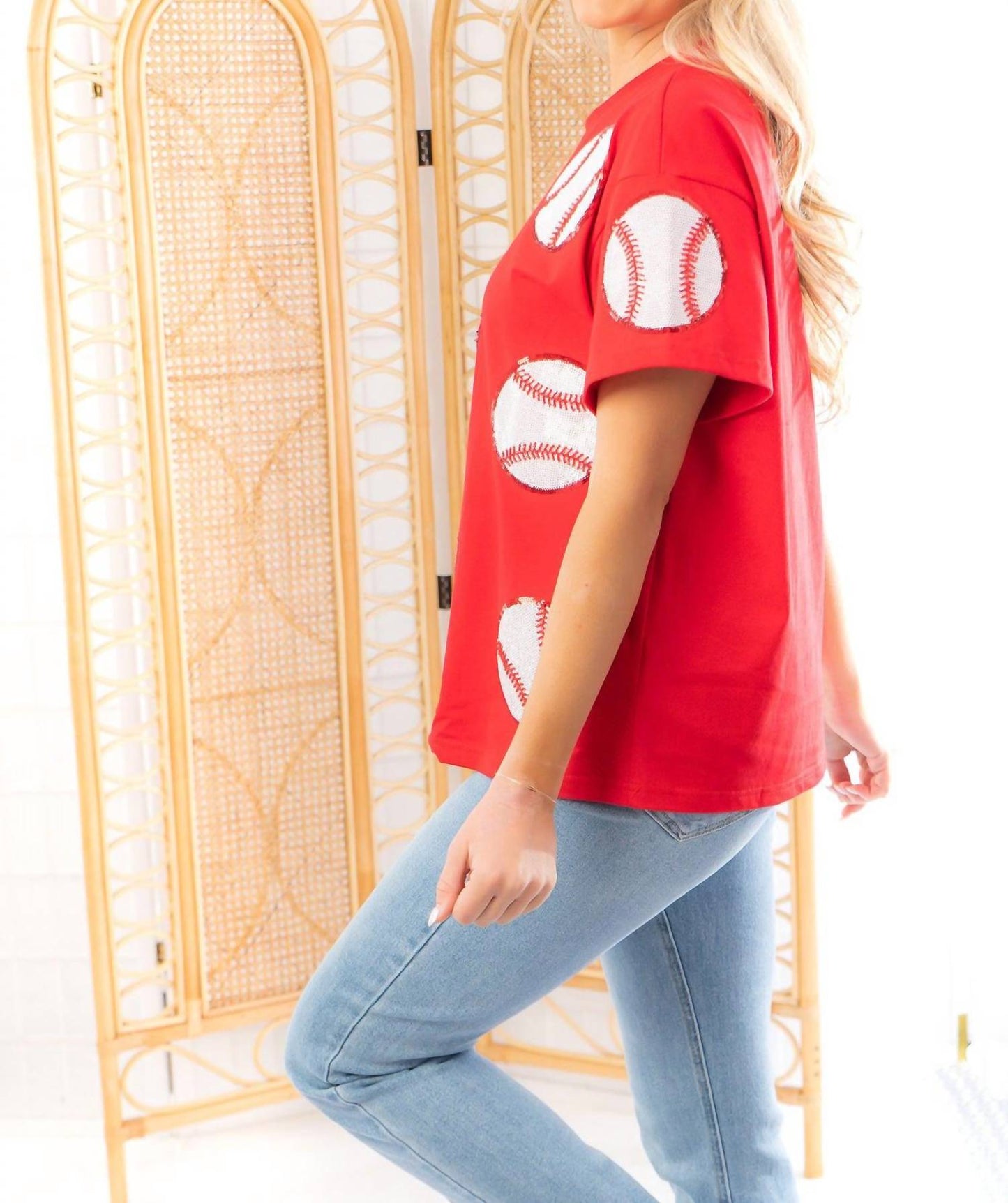 Abln Boutique - Home Run Hitter Sequin Baseball Tee