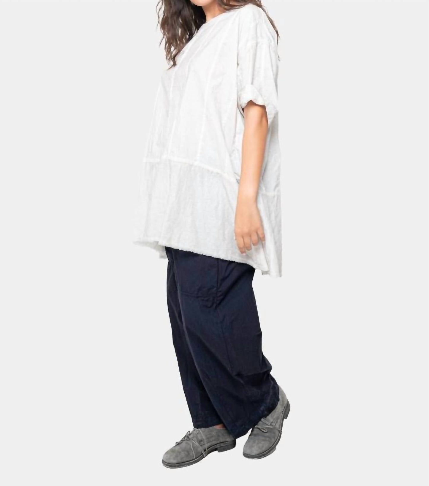 Baci - Ribbed Mixed Material Tunic