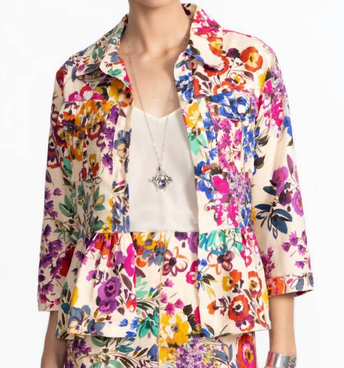 Johnny Was - Evalon Peplam Linen Jacket
