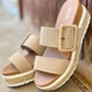 Mia - Suede Raffia Platform Sandals