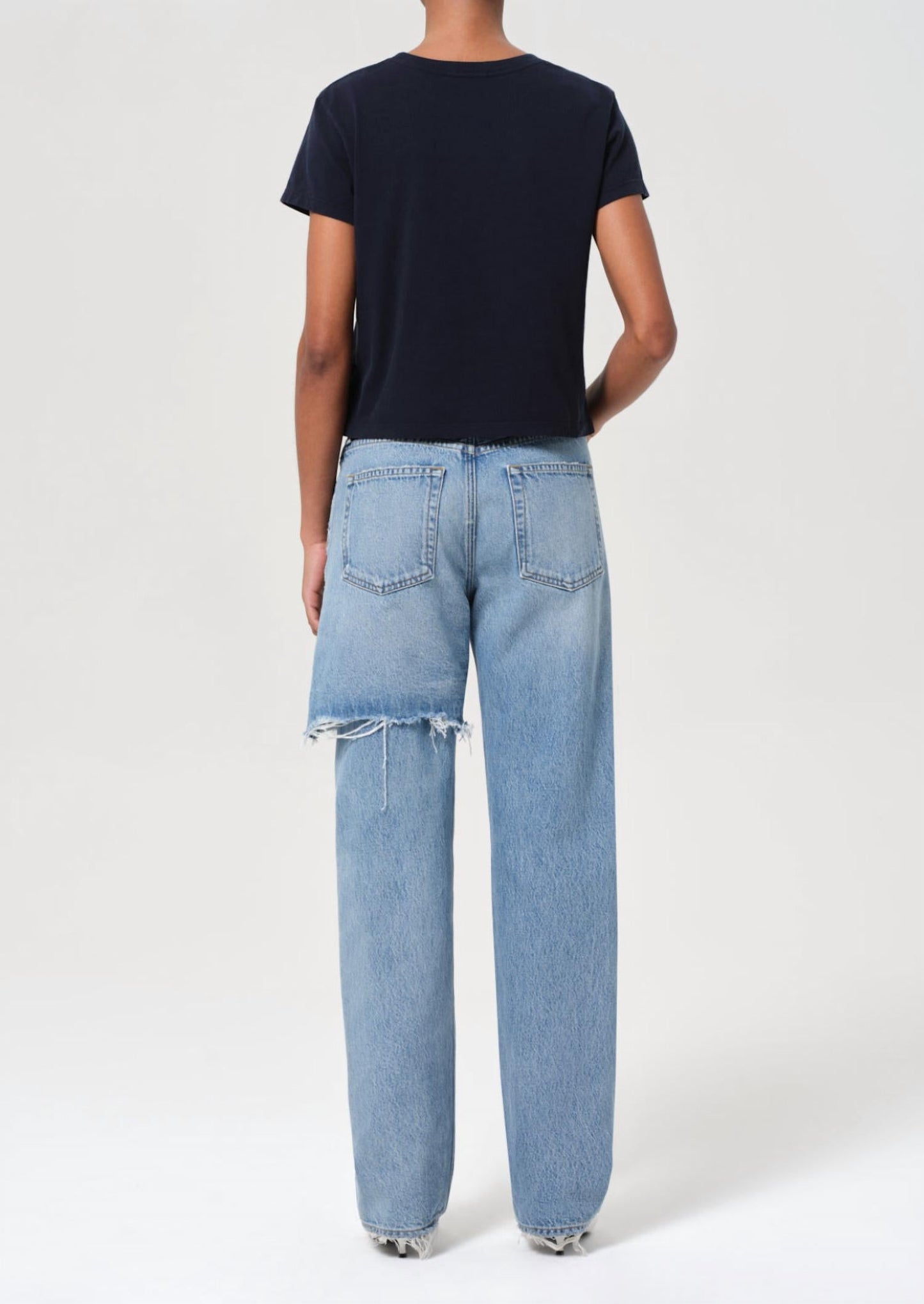 Agolde - Amryn Double Layer Ripped Straight Leg Jeans