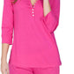 Twelve Eighty Eight - Adriana 3/4 Sleeve Henley Shorty Pajama Set