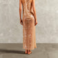 Adriana Degreas - Sequins Plunge-Neck Long Dress