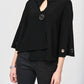 Joseph Ribkoff - Grommet Detail 3/4 Sleeve Asymmetric Swing Jacket