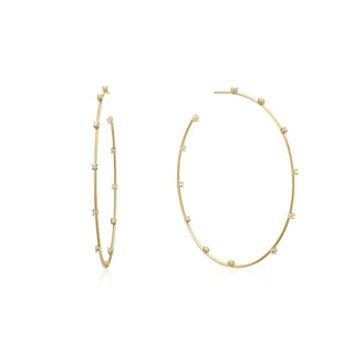 Eklexic - Brincos de argola finos e grandes com tachas de zircônia cúbica para mulheres