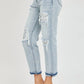 Risen - Midrise Sequin Patch Tapered Jeans
