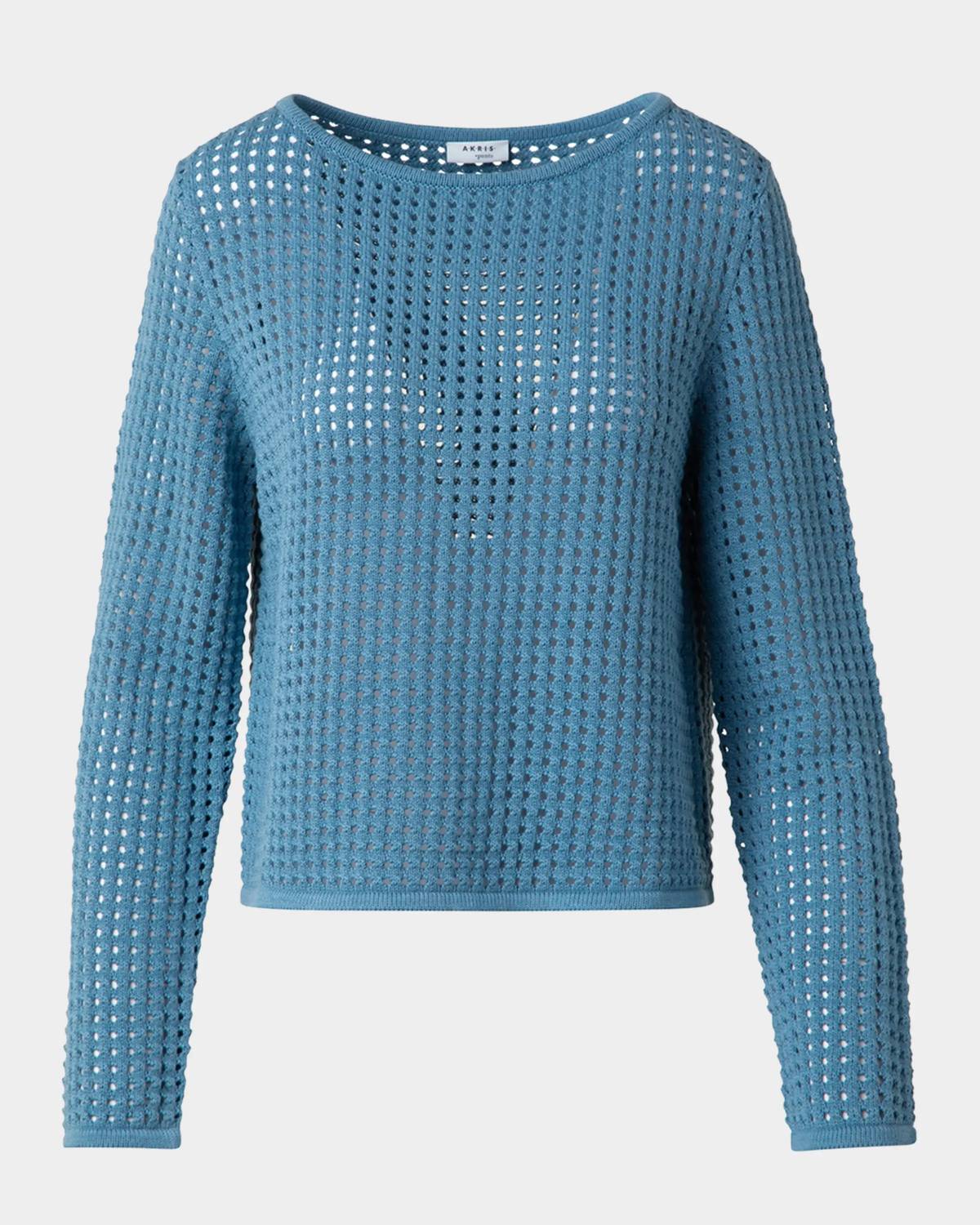 Akris Punto - Trumpet Sleeve Boatneck Chunky Mesh Sweater