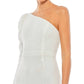 Ieena For Mac Duggal - Sequined One Shoulder Trumpet Gown