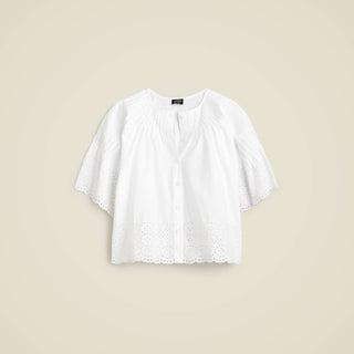 J.Crew - Top Jolie em Popeline de Algodão com Ilhós