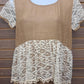 A'Reve - Women's Lace Khaki Short Sleeve