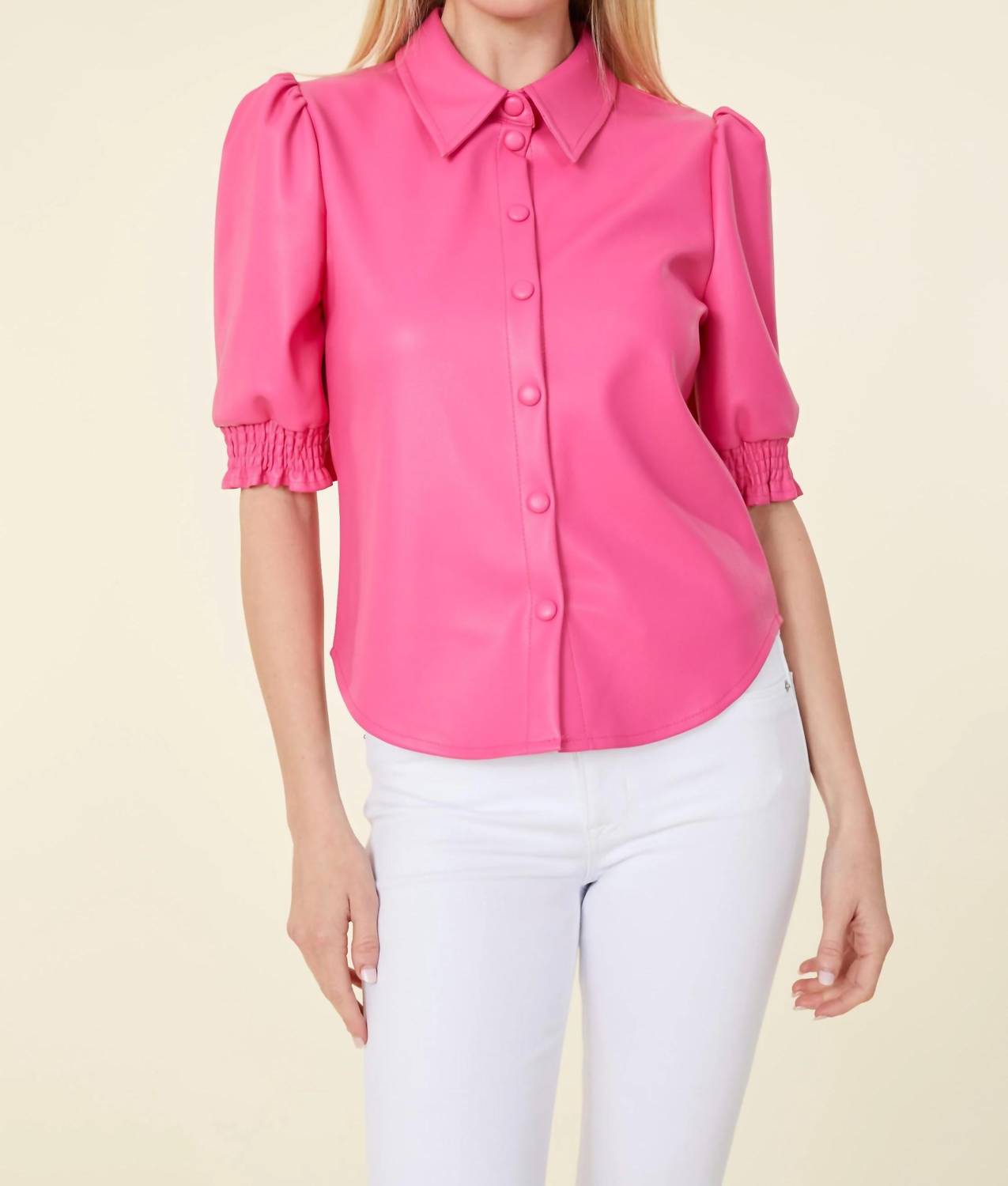 Dolce Cabo - Vegan Leather Short Sleeve Top