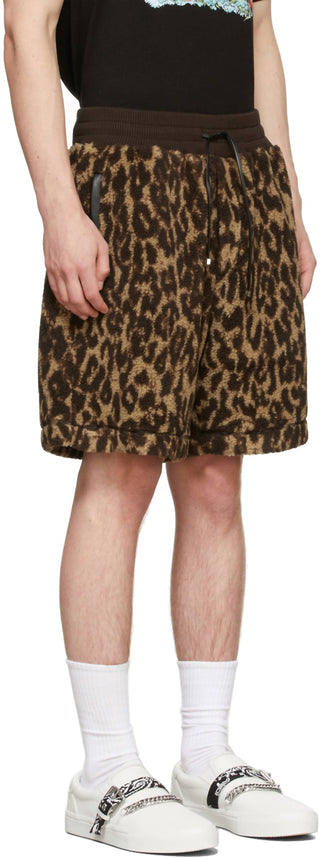 Amiri - Printed Leopard Fleece Shorts