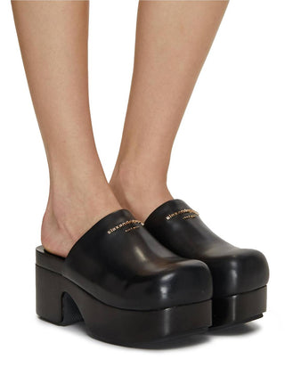 Alexander Wang - Tamanco feminino Zoe 85 mm em couro com plataforma