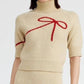 En Saison - Short Sleeve Bow Sweater