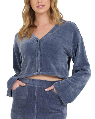 Vintage Havana - Cardigan de veludo escovado