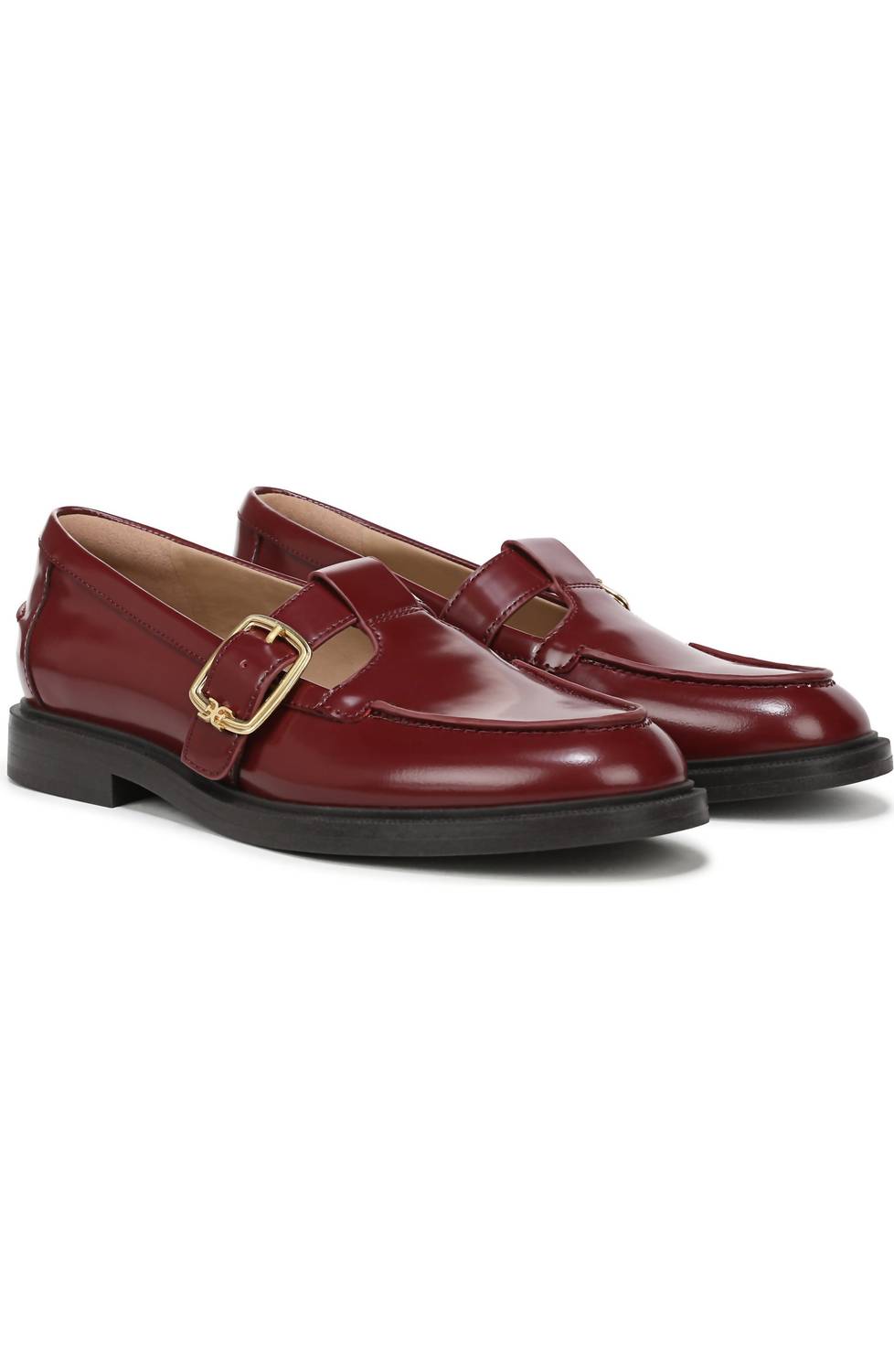 Sam Edelman - Women's Elaina Leather Buckle Detailed Slip On Fashion Loafers