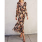 Dress Forum - Midnight Floral Long Sleeve Midi Dress