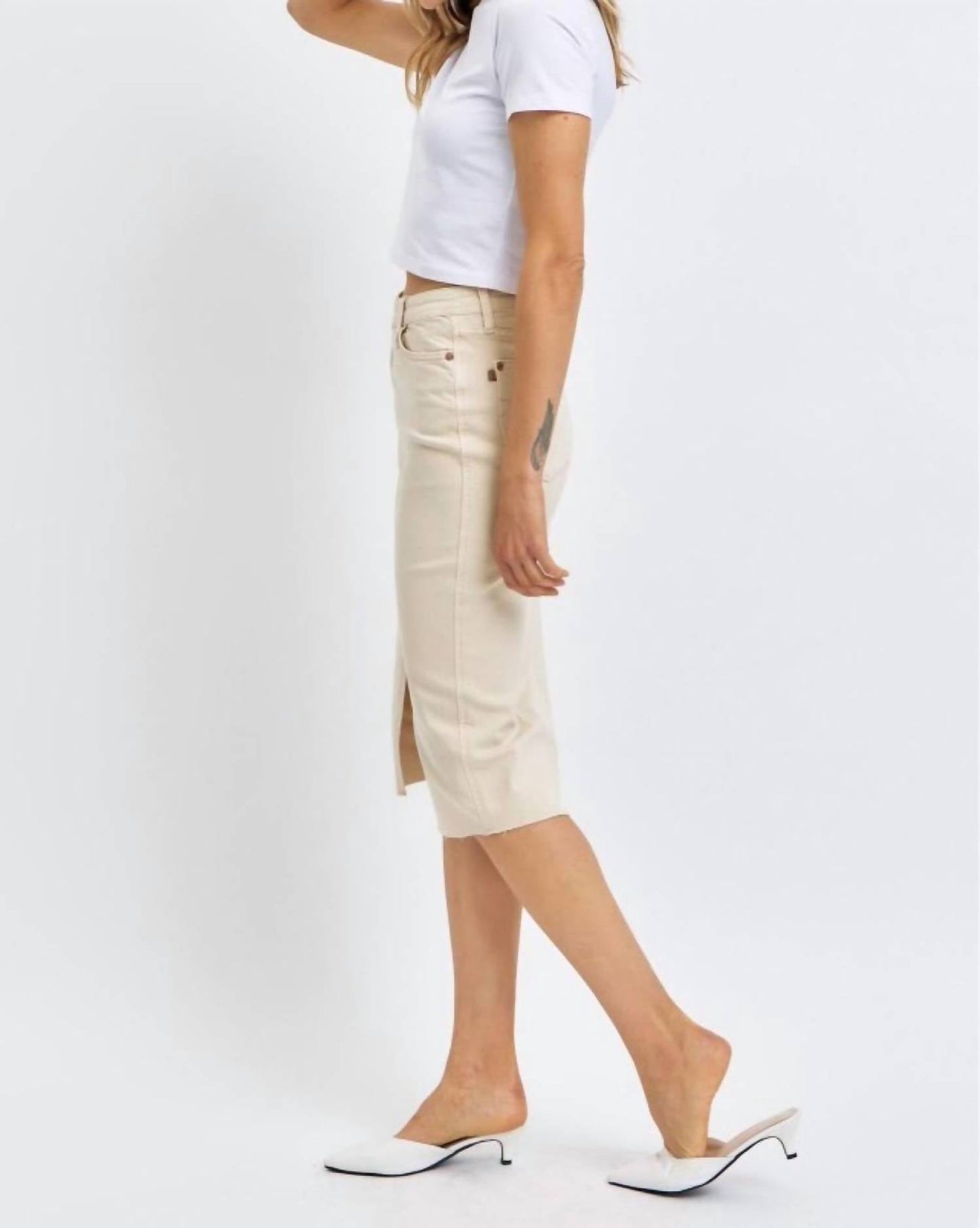 Judy Blue - High Waist Front Slit Denim Skirt