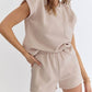 Entro - Short Sleeve Textured Short Set