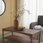 Rustic Brown Wood Coffee Table with Turned Spiral Legs and Lower Shelf