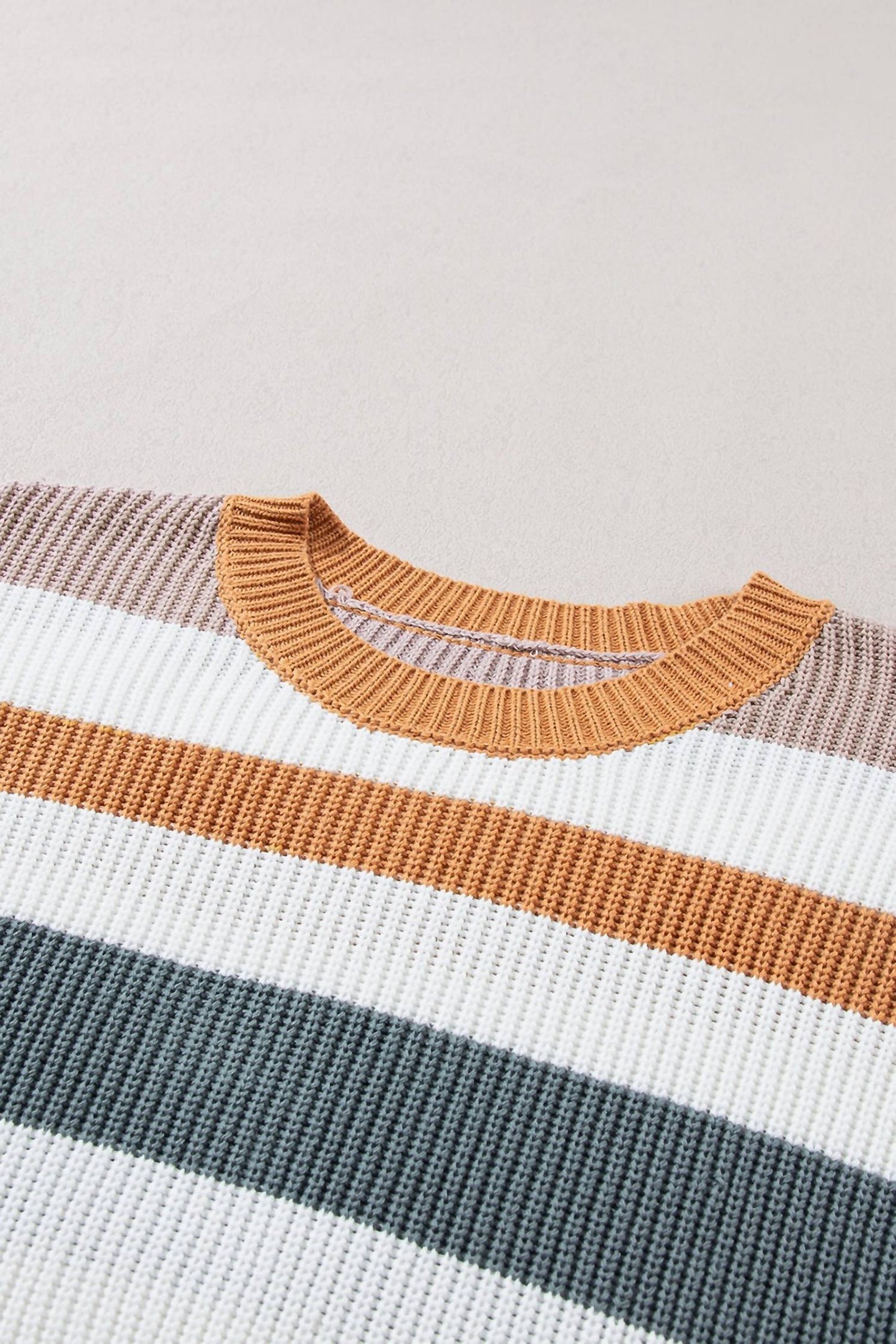 Dear Lover - Round Neck Colorblock Knit Sweater