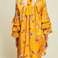 Entro - Floral And Ruffle Sleeve Dress