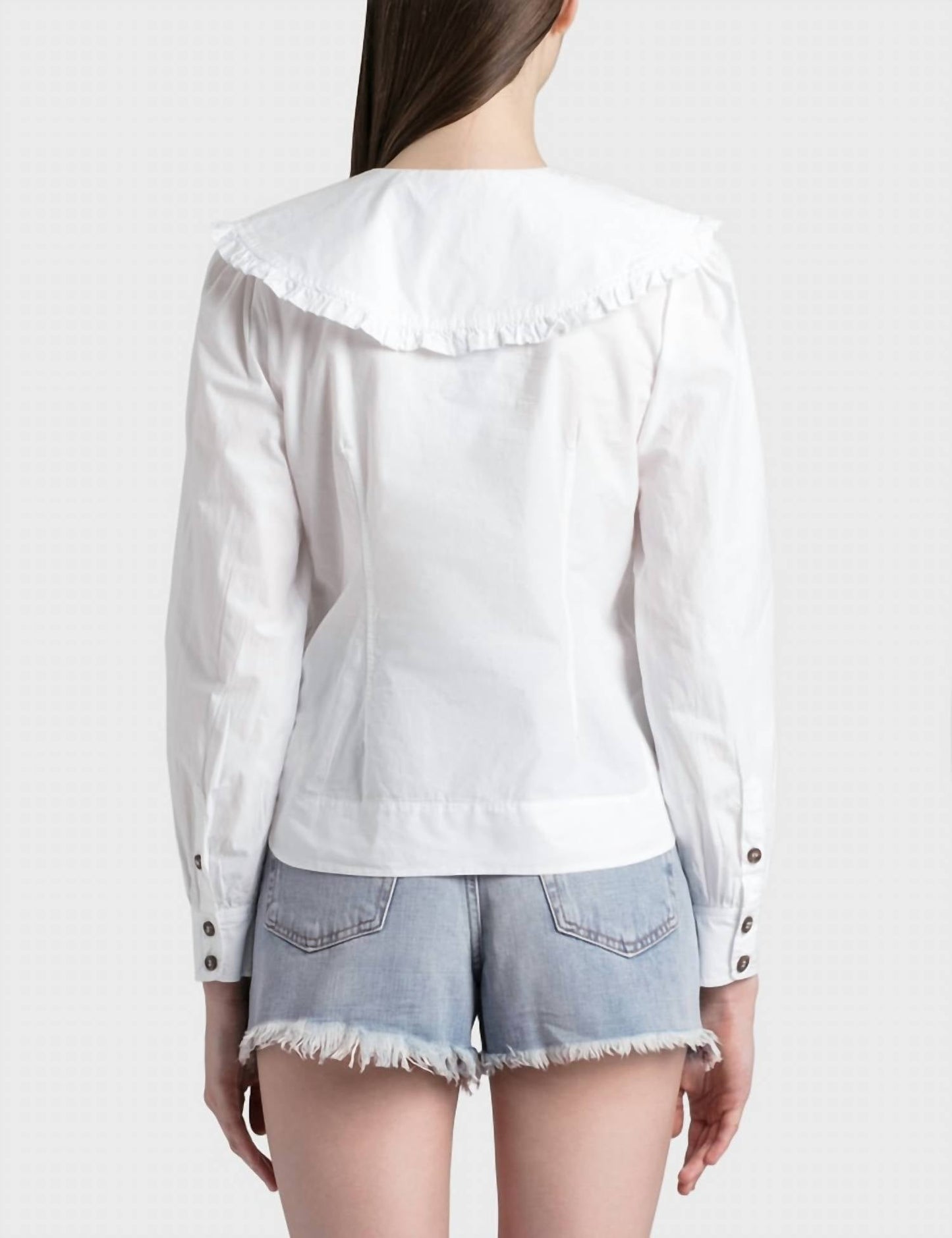 Ganni - Cotton Poplin Fitted Shirt